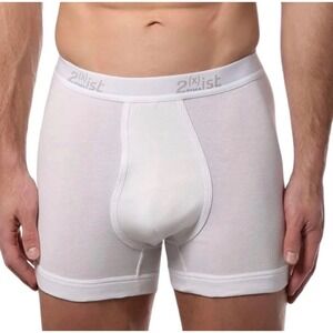 2xist Mens White Pima Cotton Boxer Brief Underwear Size Small (28-30)